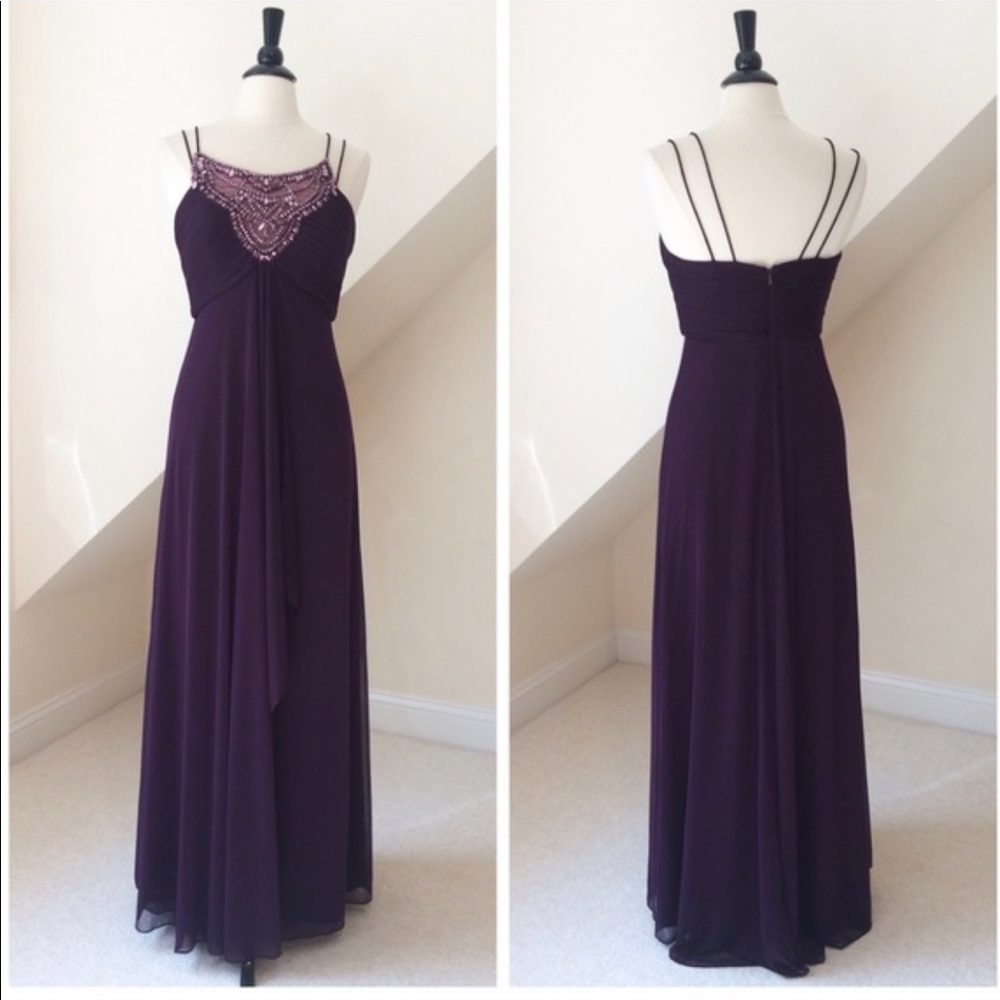 Betsy & Adam Plum Evening Gown